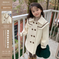 Lacquer Number Scout girls temperament Antelope Suede Big Coat Children Winter Dress New Thickening Clip Cotton Wool Coats