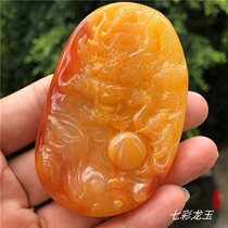 Huanglong jade pendant pendant natural jade stone carving Dragon brand safe jade pendant jade men and women