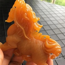 (Colorful dragon jade) Huanglong jade hand play pieces Play pieces Myanmar chanterelle yellow play jade Unicorn