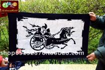 Batik painting Guizhou Miao Batik national characteristics batik decorative wall-mounted small axe car 60*70CM