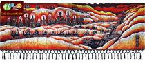 Fine batik painting Guizhou Miao batik ethnic decoration wall hanging silk road Pearl 260 * 85CM