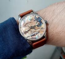 Ukraine Molnija㊣1980s Soviet Mechanical Antique Watch True Mother-of-Pearl Dial