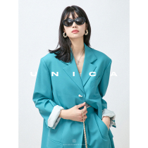 UNICA natural baroque pearl _ gradient rainbow line _ Italy imported fine-spun wool profile suit