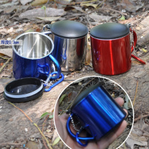 Outdoor tea cup stainless steel mug mini camping cup with handle double wine coffee travel portable cup