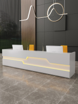 Company front desk reception desk simple modern beauty salon cashier counter Hotel Hotel white office bar table customization