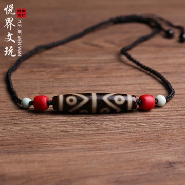 十二眼天珠 紅朱砂 喜馬拉雅九頁岩天珠 ネックレス 健康用品