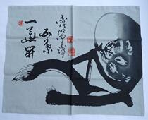 Tokyo Japan auspicious temple famous monk hand-painted tumbler painting majestic art decoration cloth cover cloth