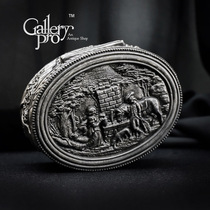 GalleryPro antiquities pastoral scenery silver-plated jewelry box Western antique jewelry box collection