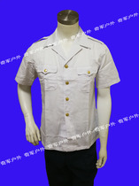 87 Heiseys twill yarn card fabric white short sleeve shirt