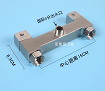 304 stainless steel double handle double control square cold and hot concealed installation wall shower faucet double switch hot and cold water mixing valve