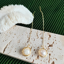 DP Earrings Natural Fresh Water Pearls Profiled Earline Style Vinycourt Vinycourt Windy High Sense Handmade Long Earrings
