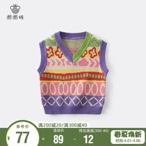 Lap ring Sugar 2022 Spring loaded girls new vest Knitted Cardiovert Baby Hooded Sweatless Blouse Baby Sweater Waistcoat