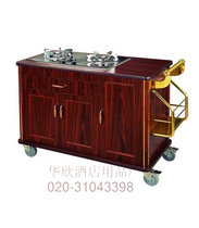 Luxury double head cooking dining car dining car mobile solid wood panel abalone car mobile hotel supplies