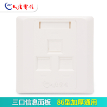 Promotion Datang Telecom Panel 3-port three-hole computer phone module network cable socket 86 home decoration wall panel