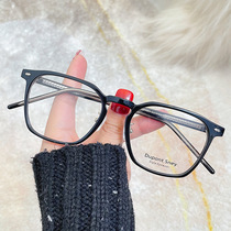 Anti-blue light makeup square frame myopia glasses women can be equipped with a degree of round face thin net red glasses frame Korean version of the tide
