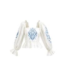 Lug Von Siga Daphne decorated short dress embroidered floral blouses 2022 new spring summer ladies