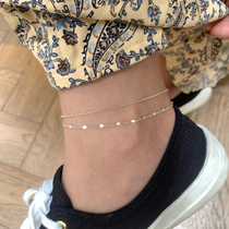 Welfare specials Minimalist cold wind 925 sterling silver handmade plain chain layers stacked wearing sparkling anklets do not fade