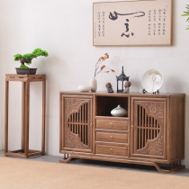 Old Elm new Chinese side cabinet tea cabinet solid wood short cabinet tea room side cabinet shoe cabinet restaurant Porch Locker