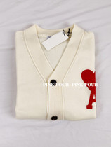 Level casual comparison) love embroidered sweater cardigan ami autumn new wool sweater long sleeve