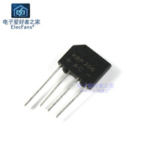 New KBP206 rectifier bridge 2A 600V in-line flat bridge bridge stack silicon bridge electronic rectifier