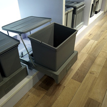 Hidden multi-functional classification trash can in the kitchen cabinet bottom trash bin pop-open cabinet trash can