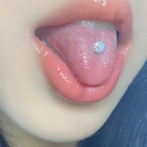 PEACHI 1 2 fine tongue nail ultra flash drill full of titanium steel Europe and the United States spicy girl personality piercing jewelry niche
