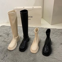 ITSK thick-soled white boots Womens tall Knight boots