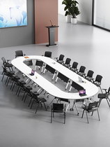 Training table and chair combination mobile desk long table educational institution splicing conference table folding training desk desk