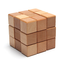 Wooden Rubiks Cube 3 level lock Kong Ming lock Luban lock third-class classical disassembly and assembly educational childrens intellectual toys