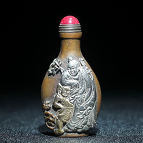 Folk antique antique collection gold old glaze ornaments snuff bottle