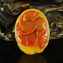 One price Yunnan natural color yellow dragon Jade precision carving pendant pendant charm gift