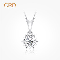  CRD Claiti diamond necklace Real diamond pendant Womens white 18K gold neck clavicle chain single diamond 30 points