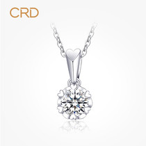 crd Claiti diamond pendant white gold diamond single diamond necklace for women 30 points platinum clavicle chain official jewelry