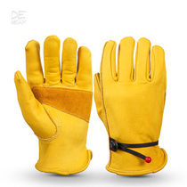 bushcraft Gloves Head Layer Cowhide Camping Gloves Vintage Locomotive Gloves