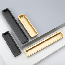 Black handle modern minimalist embedded cabinet door cabinet drawer tatami Gold slotted wardrobe door handle