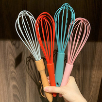 PP silicone SwanLace edible safe large wooden handle can hang egg baking mixer egg beater