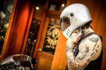 Mongolian Taiwan motorcycle helmet male self-locking lens retro helmet Harley locomotive Knight FRP full helmet