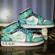 1314 hand-painted shoes AJ1 makeover Ghost Blade time through no Ichiro graffiti DIY custom