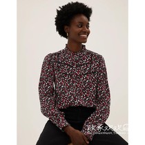 UK 01 03 famous MS women's new sweet floral long sleeve Joker shirt