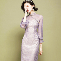 High-end improved cheongsam dress young foreign temperament Noble Bride wedding reception mother dress spring and autumn usually can be worn