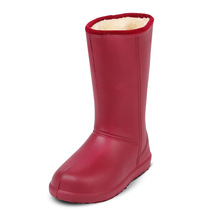 Official website Huili plus velvet rain shoes women warm non-slip thick winter rain boots plus cotton water shoes waterproof non-slip outside wear light