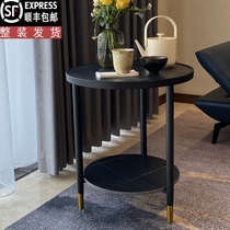 Nordic marble rock board side table coffee table light luxury bedside table living room sofa side cabinet corner balcony small round table