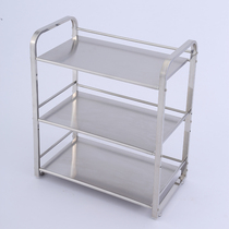 Stainless steel three-layer hot pot shop dish rack string incense restaurant Restaurant Restaurant large and small cart microwave oven oven storage rack