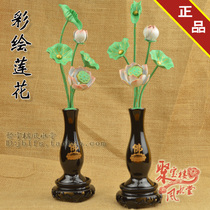 Buddha Hall tribute painted five Japanese-style regular flowers Five painted lotus flowers Big black sky tribute regular flower decoration