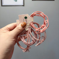 Childrens basic Hairband girl horsetail meatball head color elasticity does not hurt hair rubber band adult parent-child simple hair accessories