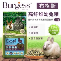 Burgess Bugs young rabbit grain dwarf rabbit breadbasket 2kg UK imports No sugar high fiber juvenile spot