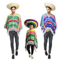 COS Halloween Easter costume Mexican cloak colorful Mexican suit set (with hat) Oxi
