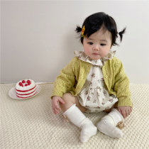 2022 spring and summer baby lotus leaf collar crushed flower bag fart titan garden windhoodie baby hollowed-out cardio-hoodie sunscreen