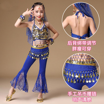 Childrens belly dance costume sequined jacket pants suit Xinjiang dance clothing six childrens Indian dance costume