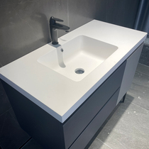 White artificial stone one-piece basin Custom rock board Marble wash basin Corian simple matte wash basin